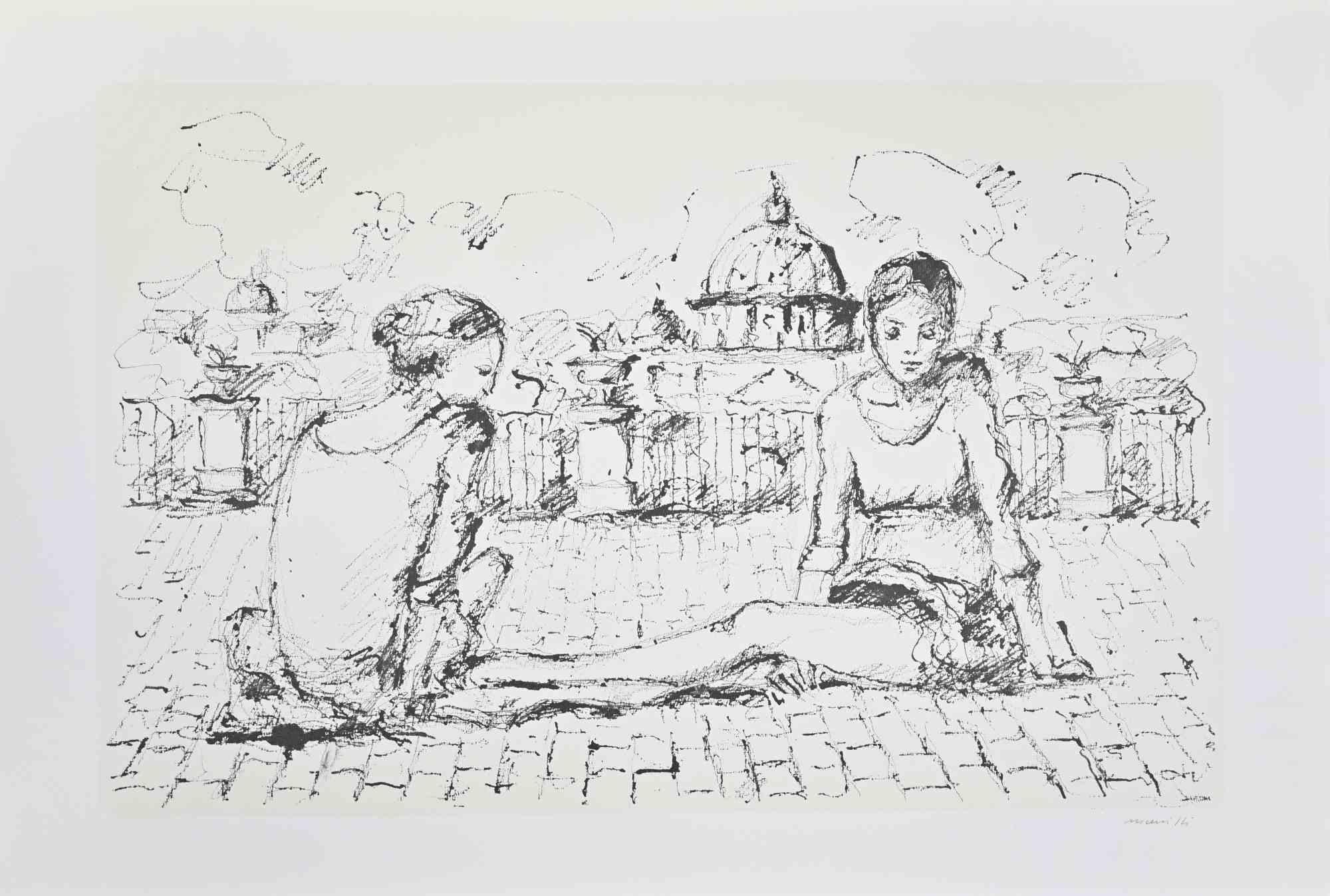 Ballerine - Litografia di Franco Marzilli - Anni '80