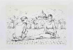 Ballerinas - Lithograph by Franco Marzilli - 1980s