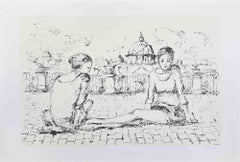 Ballerinas - Lithographie von Franco Marzilli - 1980er Jahre