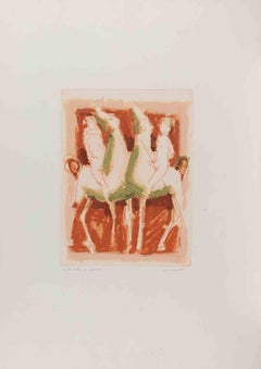 Homage to Marino Marini - Lithograph by Franco Marzilli - 1980s