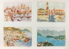 Italian Landscapes - Lithograph by Franco Marzilli - 1980s