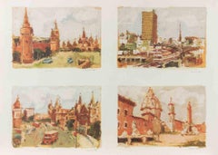 Italian Landscapes - Lithograph by Franco Marzilli - 1980s