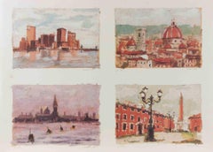 Italian Landscapes - Lithograph by Franco Marzilli - 1980s