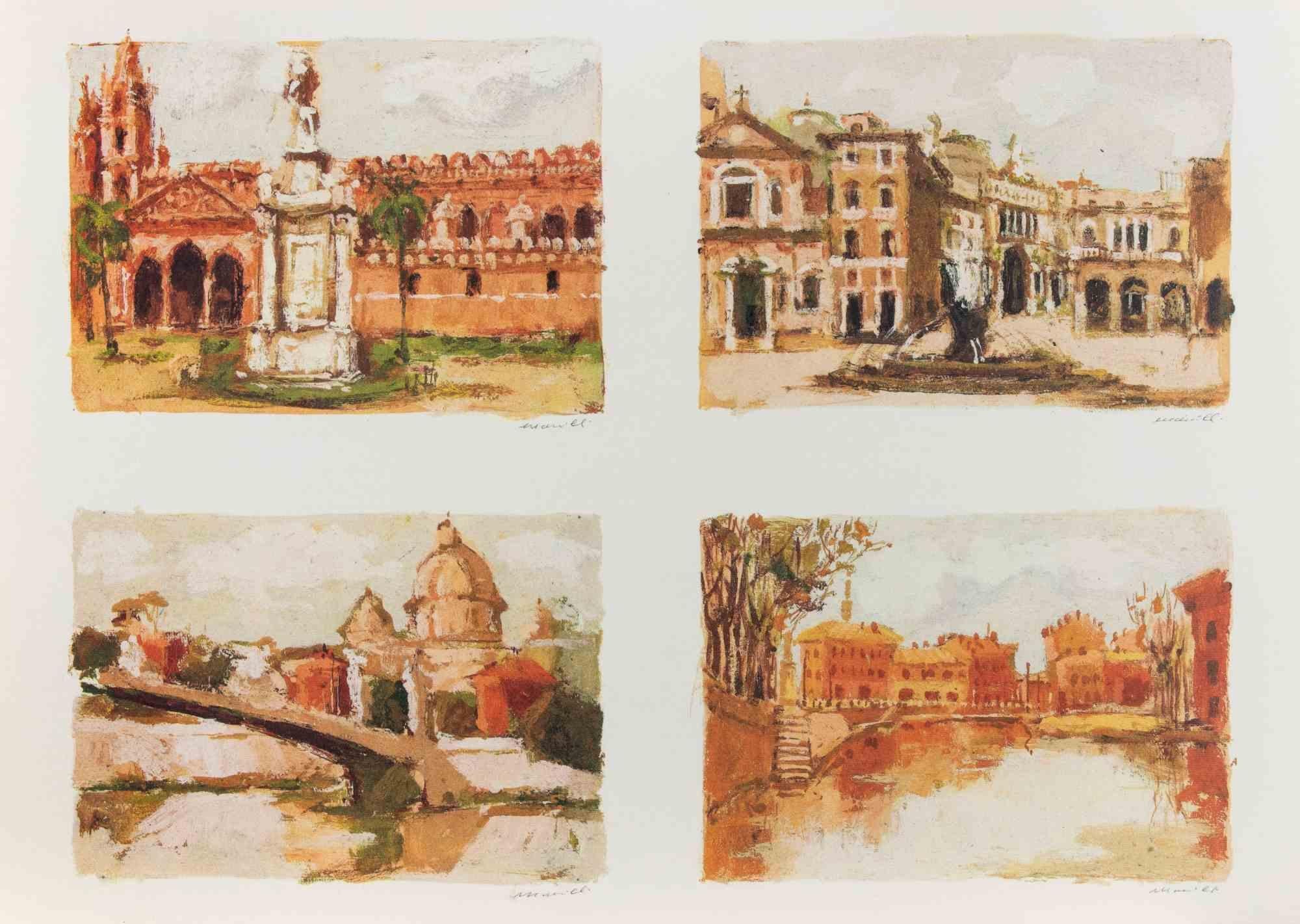 Lithograph realized by Franco Marzilli.

Hand signed in pencil under each landscape.

Excellent condition.