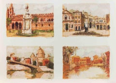 Italian Landscapes - Lithograph by Franco Marzilli - 1980s