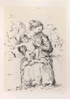Mother and Child - Lithograph by Franco Marzilli - 1980s