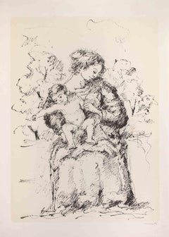 Mother & Child - Litografia di Franco Marzilli - Anni '80