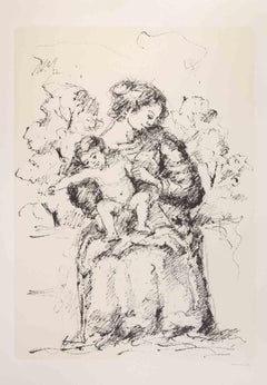 Mother and Child - Lithograph by Franco Marzilli - 1980s