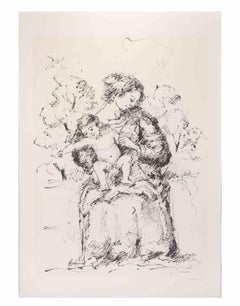 Mother and Child - Lithograph by Franco Marzilli - 1980s