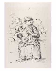 Mother and Child - Lithograph by Franco Marzilli - 1980s