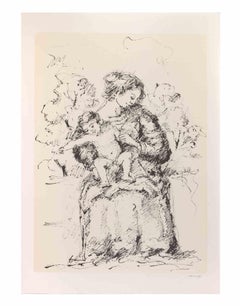 Mother and Child - Lithograph by Franco Marzilli - 1980s