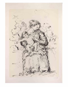 Mother and Child - Lithograph by Franco Marzilli - 1980s