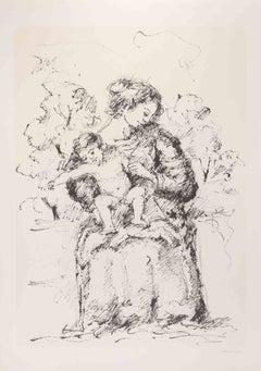 Mother and Child - Lithograph by Franco Marzilli - 1980s