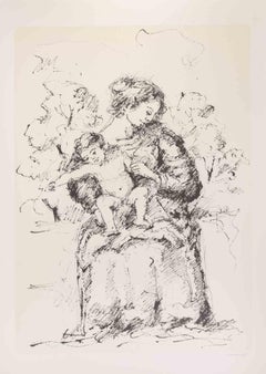 Mother and Child - Lithograph by Franco Marzilli - 1980s