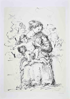 Mother 
Child - Litografia di Franco Marzilli - Anni 
80