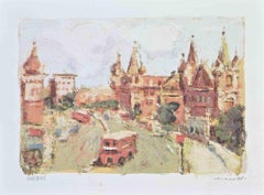 View of London - Lithograph by Franco Marzilli - 1980s