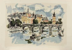 View of Paris - Etching by Franco Marzilli - 1990s