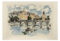 View of Paris - Etching by Franco Marzilli - 1990s