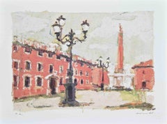 View of Rome - Lithograph by Franco Marzilli - 1980s