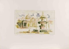 Vista de San Pedro - Aguafuerte de Franco Marzilli - Años 80