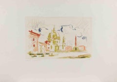 Vue de Peters - Gravure de Franco Marzilli - Années 1980