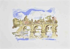 View of Saint Peter (Rome) - Etching by Franco Marzilli - 1980s