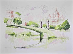 View of the Vatican, Rome - Lithograph by Franco Marzilli - 1990s