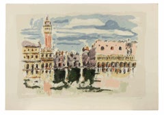 Vue de Venise  - Gravure de Franco Marzilli - années 1980