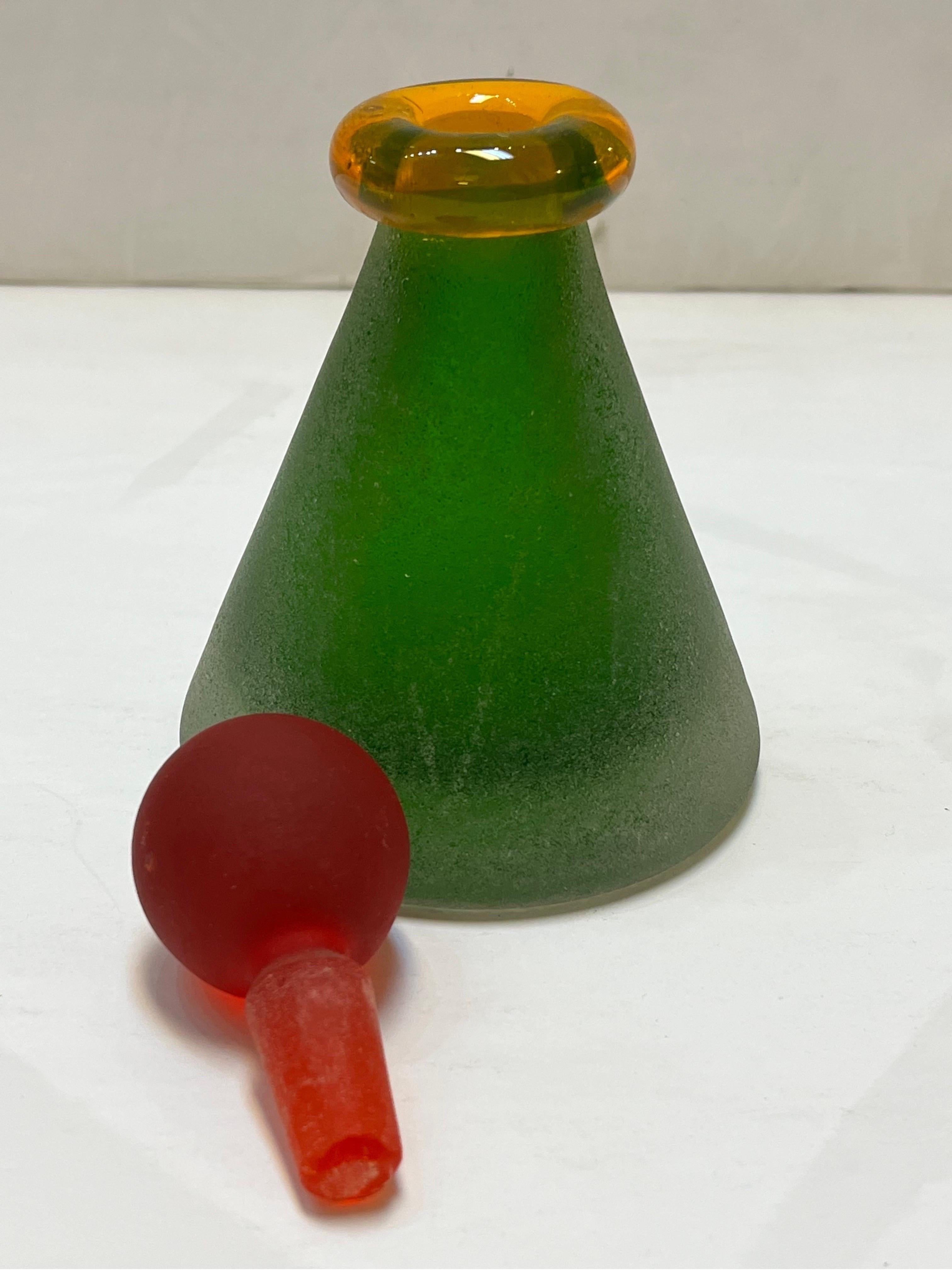 Franco Moretti circa 1980's 1990's Scavo Memphis Style Glass Perfume Bottle 4