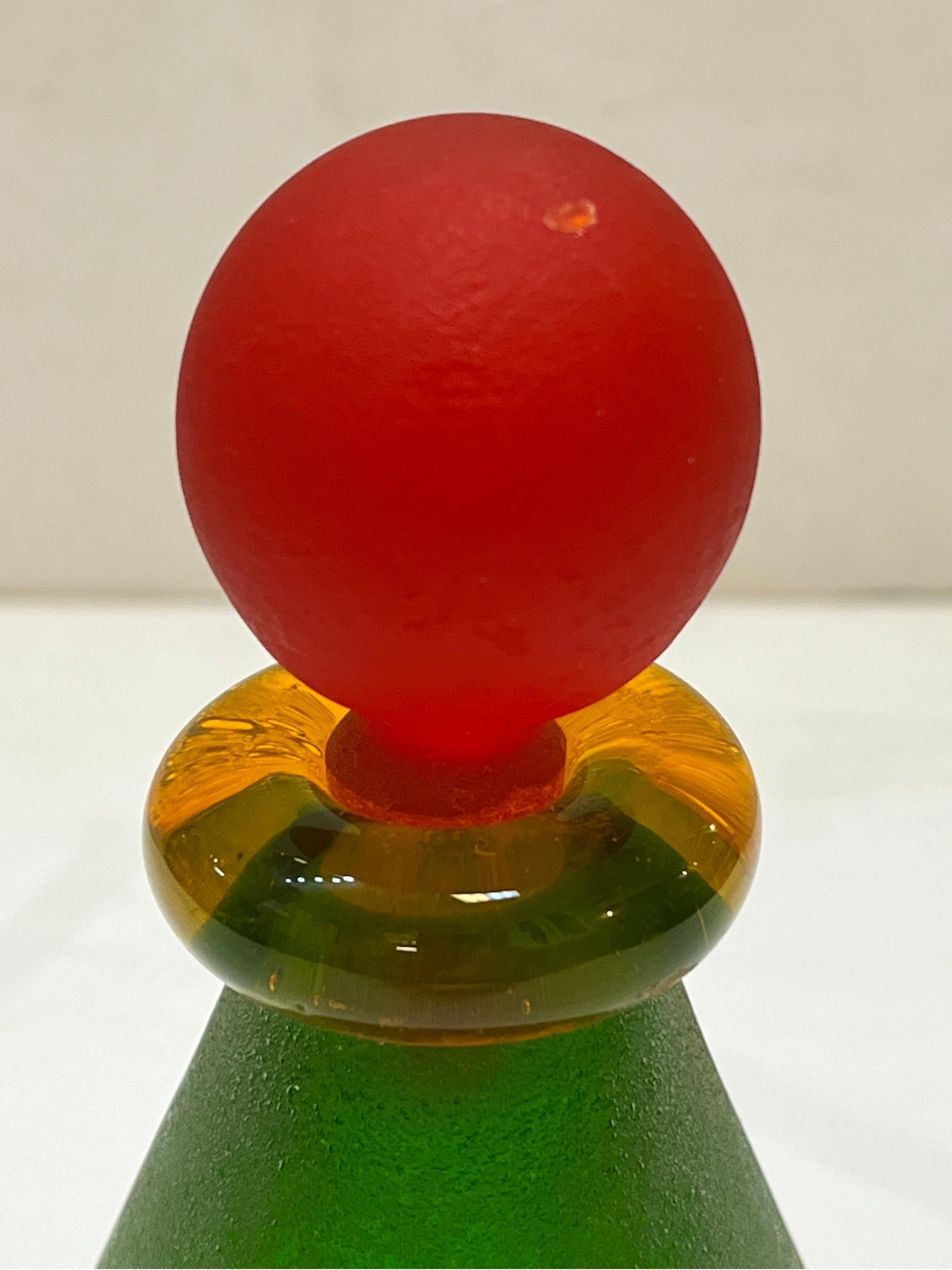 Franco Moretti circa 1980's 1990's Scavo Memphis Style Glass Perfume Bottle 5