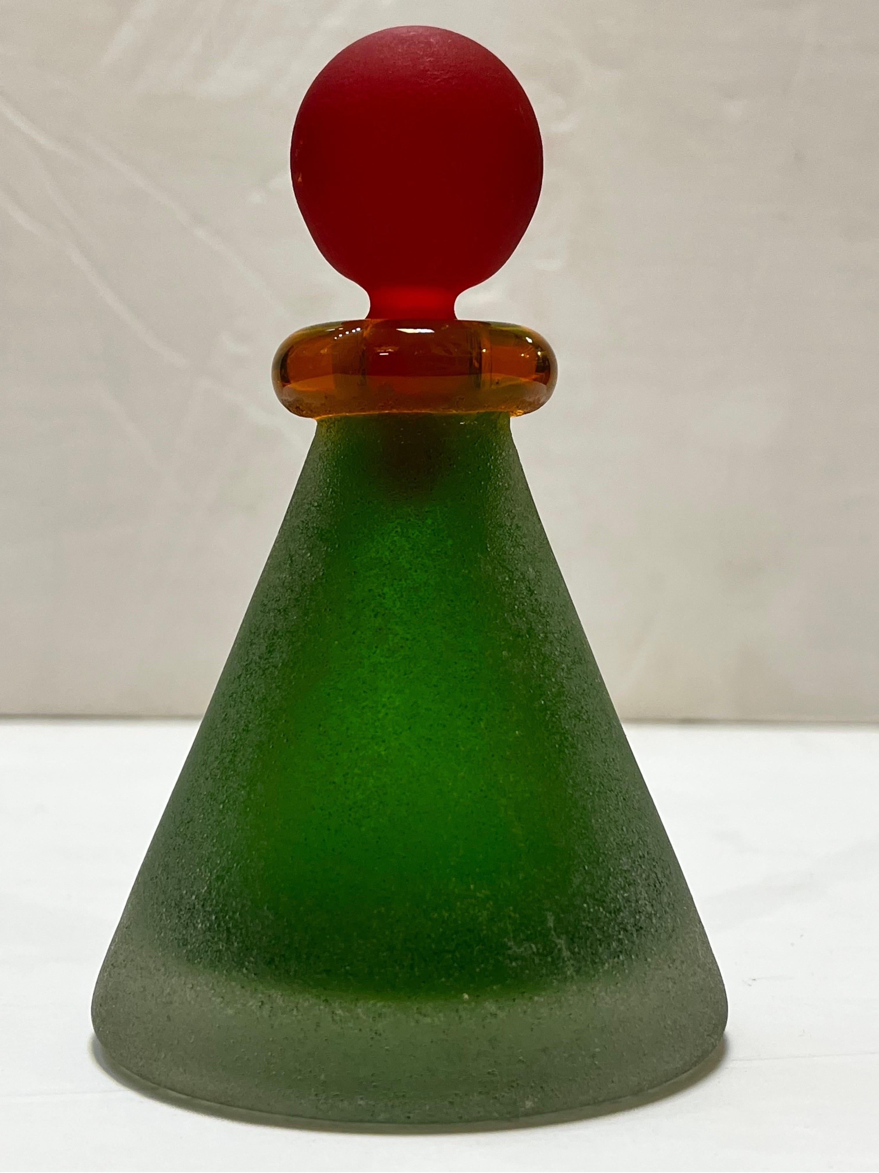 Franco Moretti circa 1980's 1990's Scavo Memphis Style Glass Perfume Bottle 1