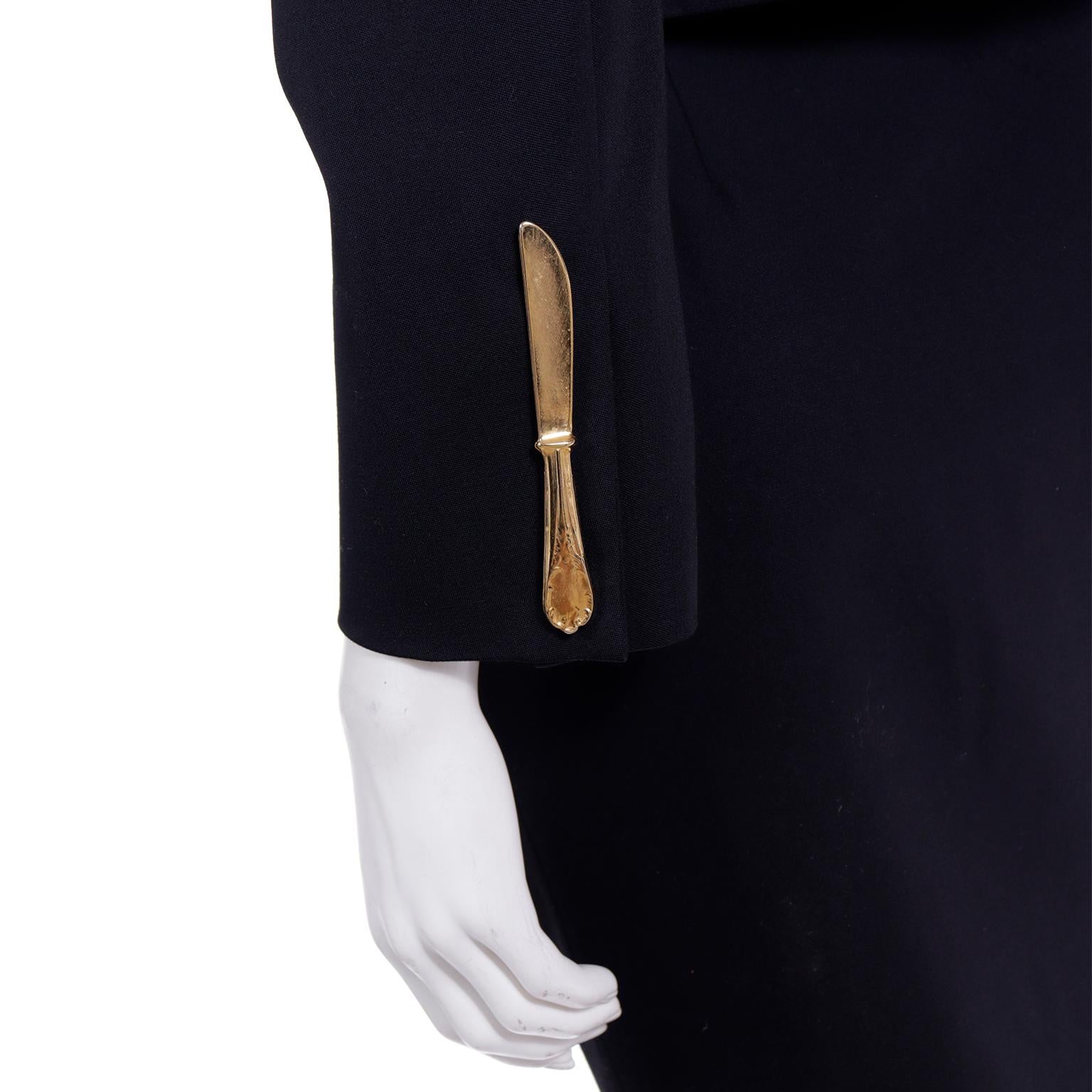 Franco Moschino Couture Dinner Suit Vintage Forks Knives & Spoons Skirt & Jacket 9