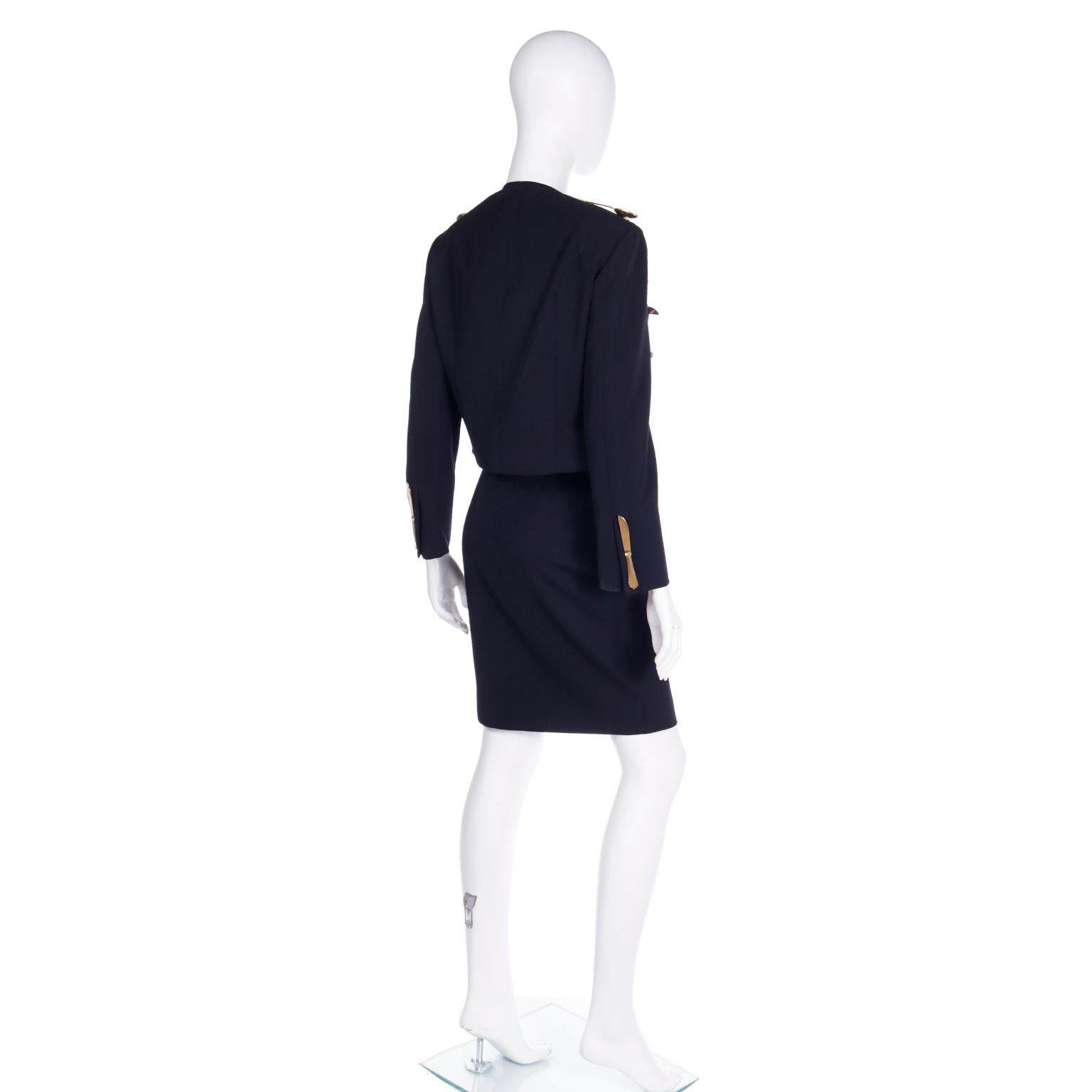 Women's Franco Moschino Couture Dinner Suit Vintage Forks Knives & Spoons Skirt & Jacket