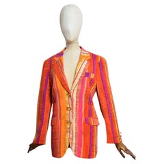 Franco Moschino Sunset Ombré paint stroke newspaper print Blazer - Veste