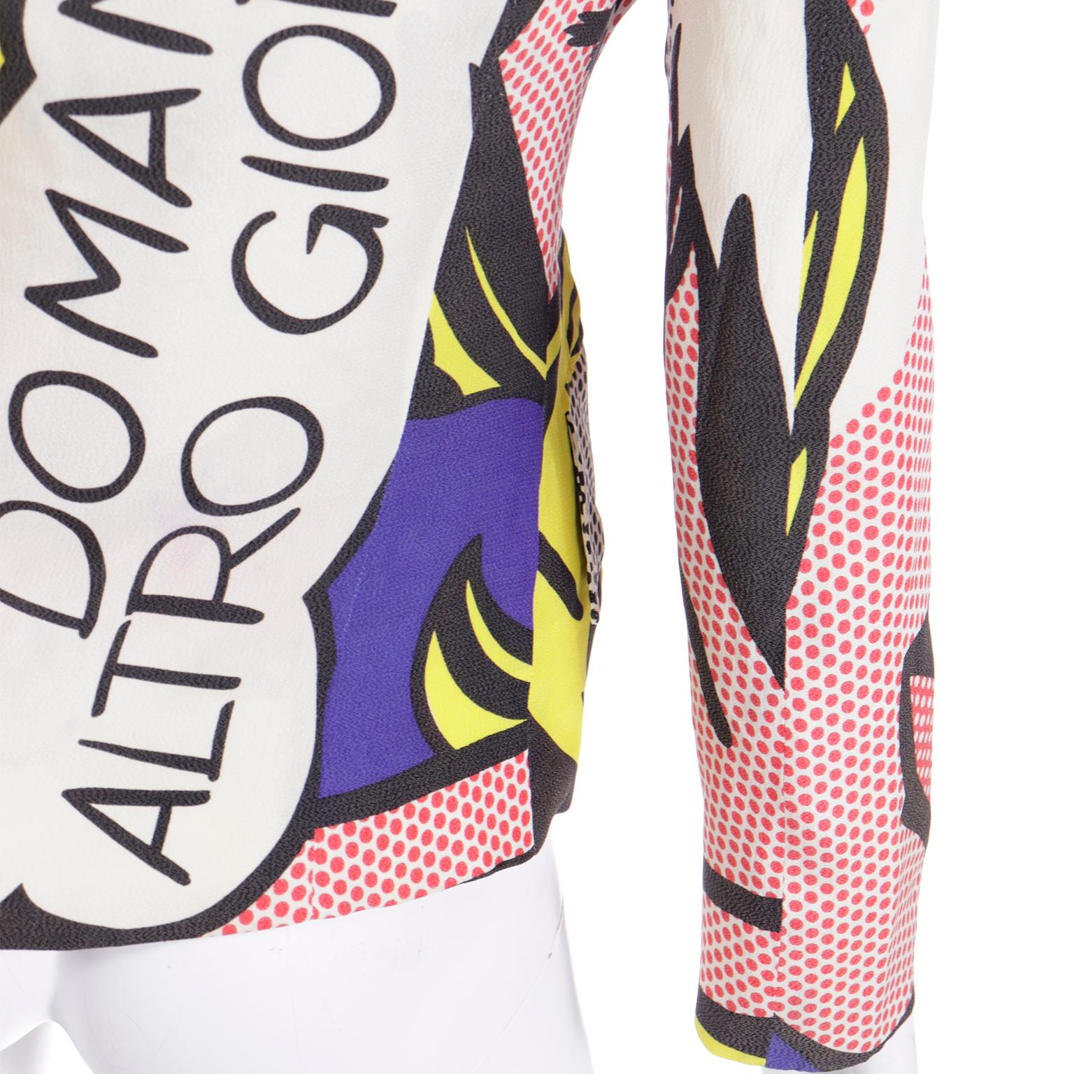 Franco Moschino Vintage 1991 Roy Lichtenstein Pop Art Inspired Jacket 10