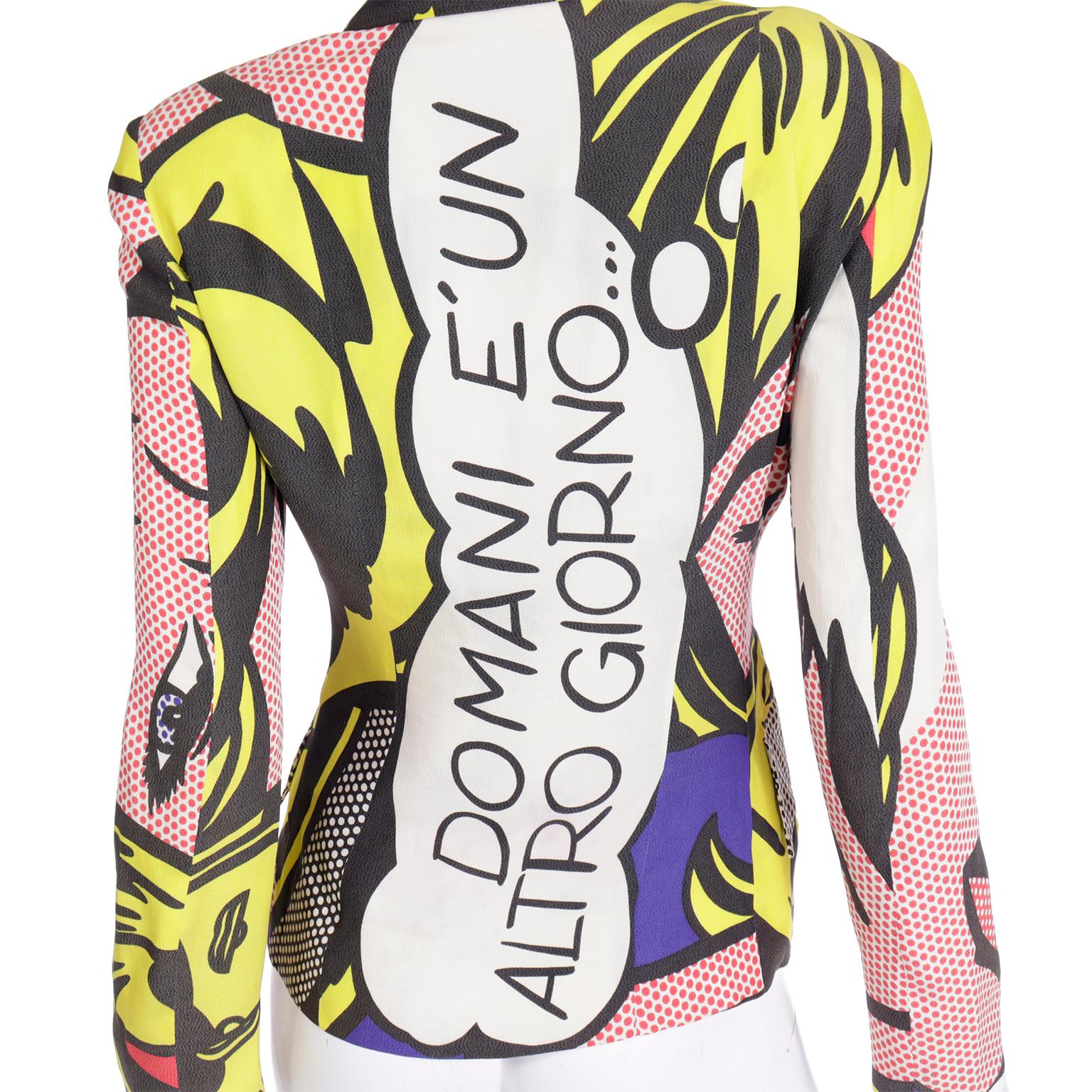 Franco Moschino Vintage 1991 Roy Lichtenstein Pop Art Inspired Jacket 3