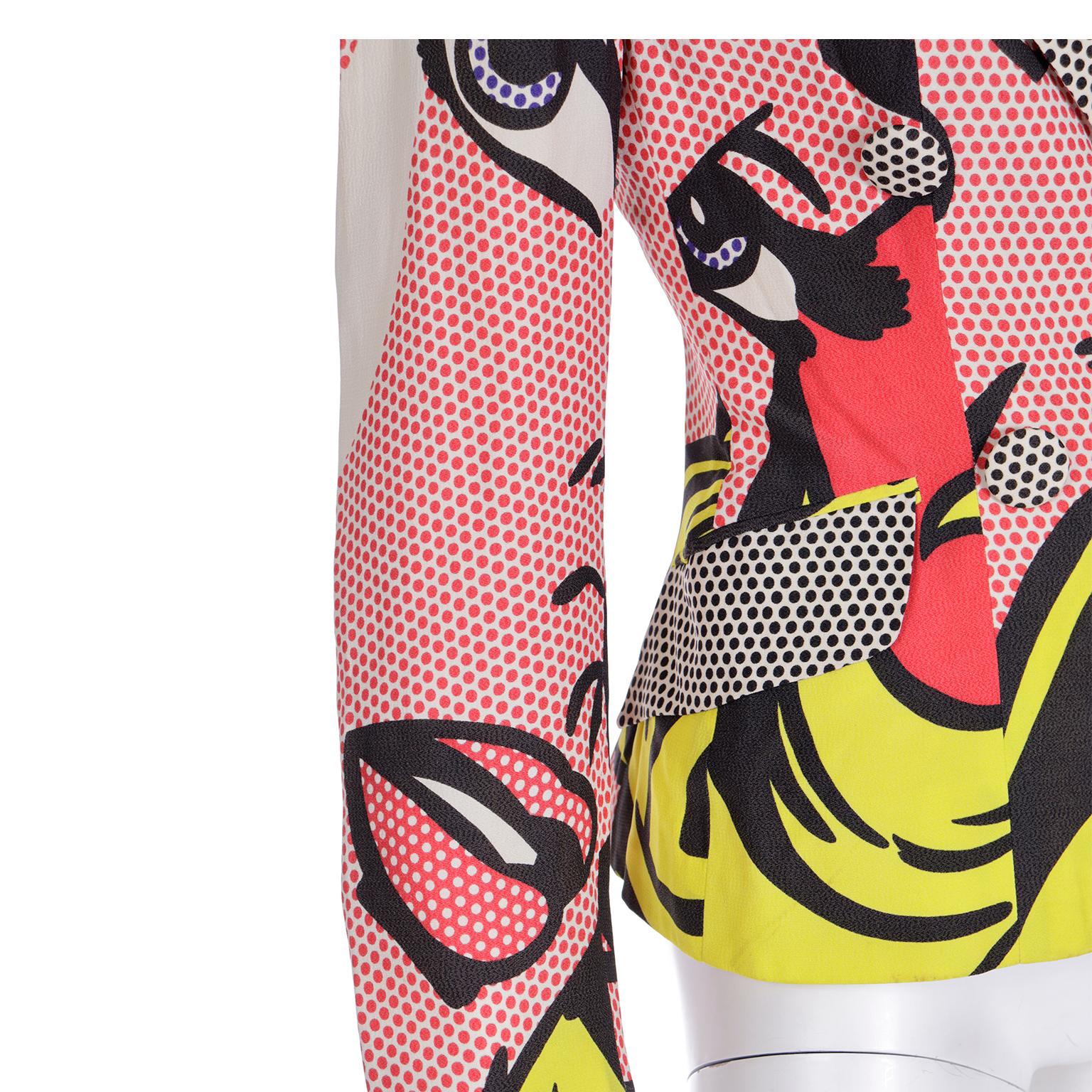 Franco Moschino Vintage 1991 Roy Lichtenstein Pop Art Inspired Jacket 5