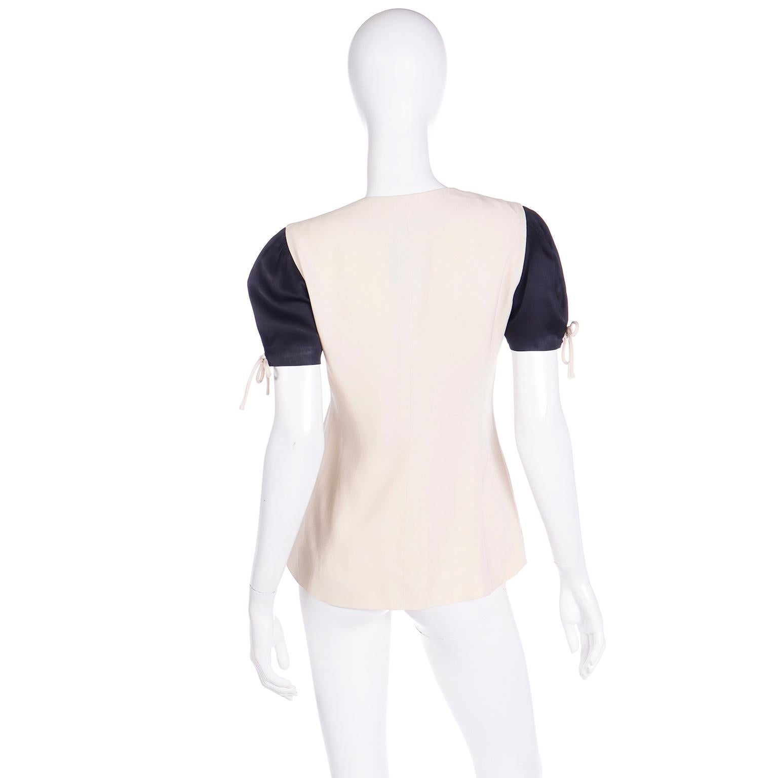 Franco Moschino Vintage Butterfly Applique Short Sleeve Jacket or Top In Excellent Condition For Sale In Portland, OR
