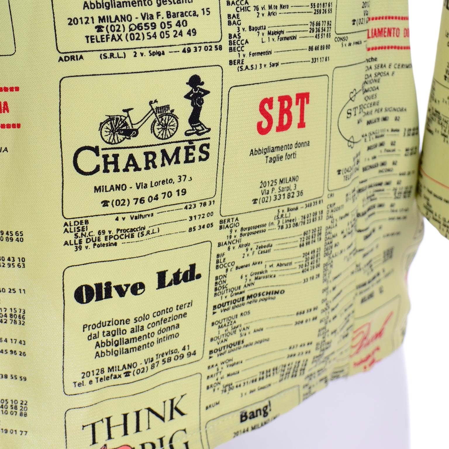 Franco Moschino Páginas Amarillas Moda Marca Spoof Chaqueta Blazer Bergdorf Goodman 7