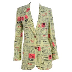 Franco Moschino Páginas Amarillas Moda Marca Spoof Chaqueta Blazer Bergdorf Goodman