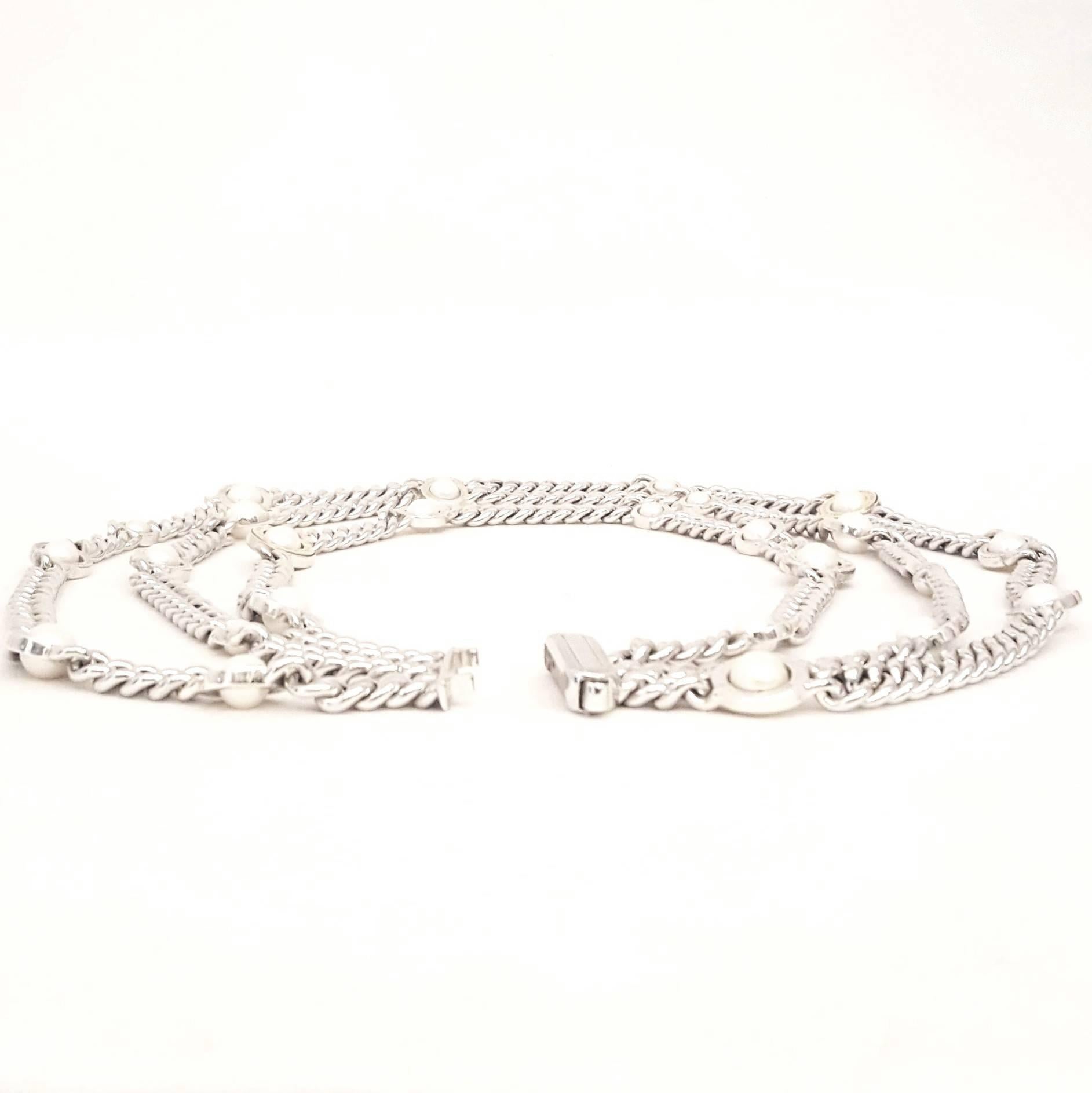 Franco Pianegonda is an artist, sculptor and artisan from Vicenza, a city renowned for centuries for handmade gold and silver manufacturing. This stunning three strand necklace is a standout example of his artistry.  Curved link sterling silver
