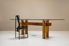 Table de salle à manger Cangrande en noyer pour Bernini, Italie, années 1970