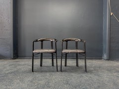 Franco Poli für Bernini Stühle aus schwarzem Lack