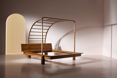 Franco Poli Locanda double bed with canopy produced by Bernini, Italy 1982
