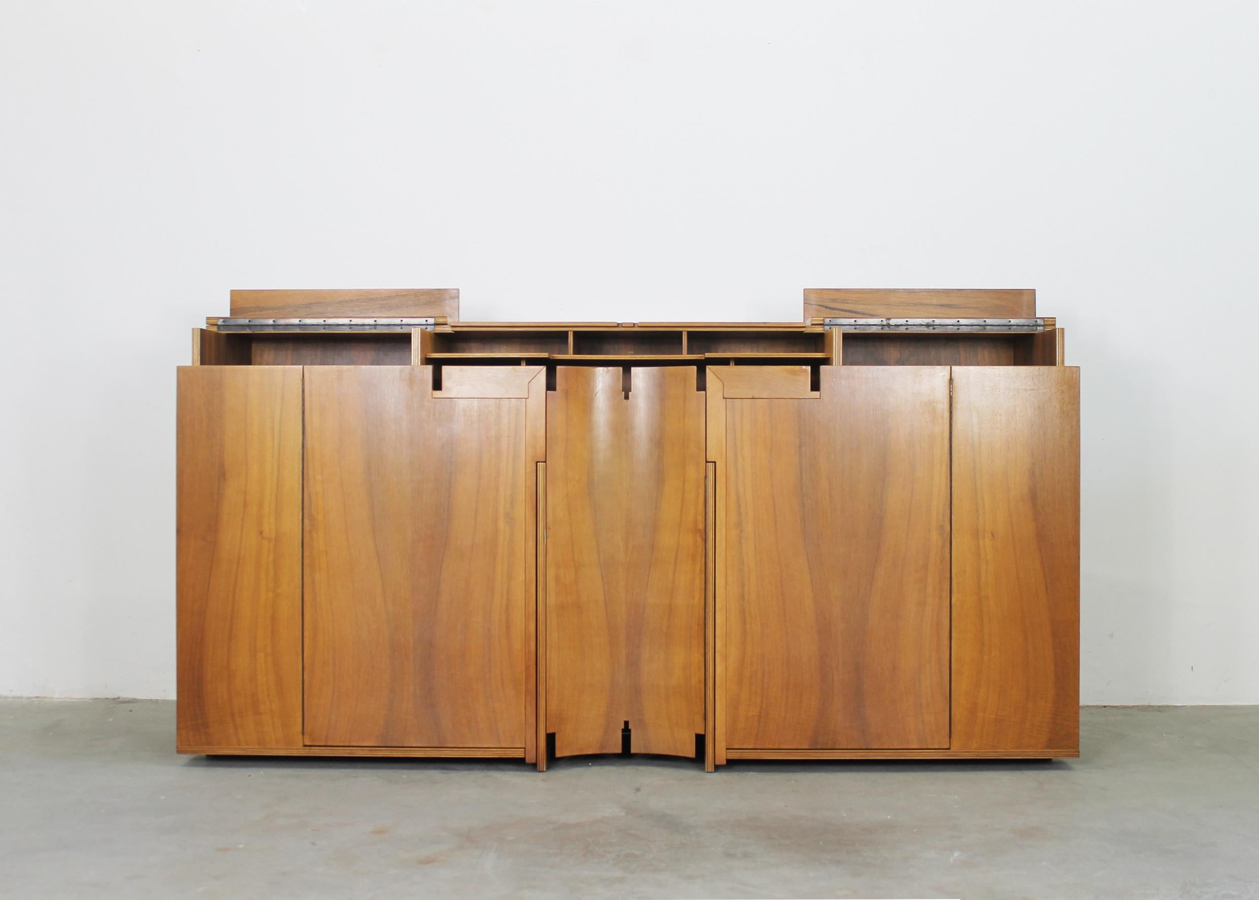 Other Franco Poli Sideboard from Scaligera Series in Walnut by Bernini 1980s For Sale