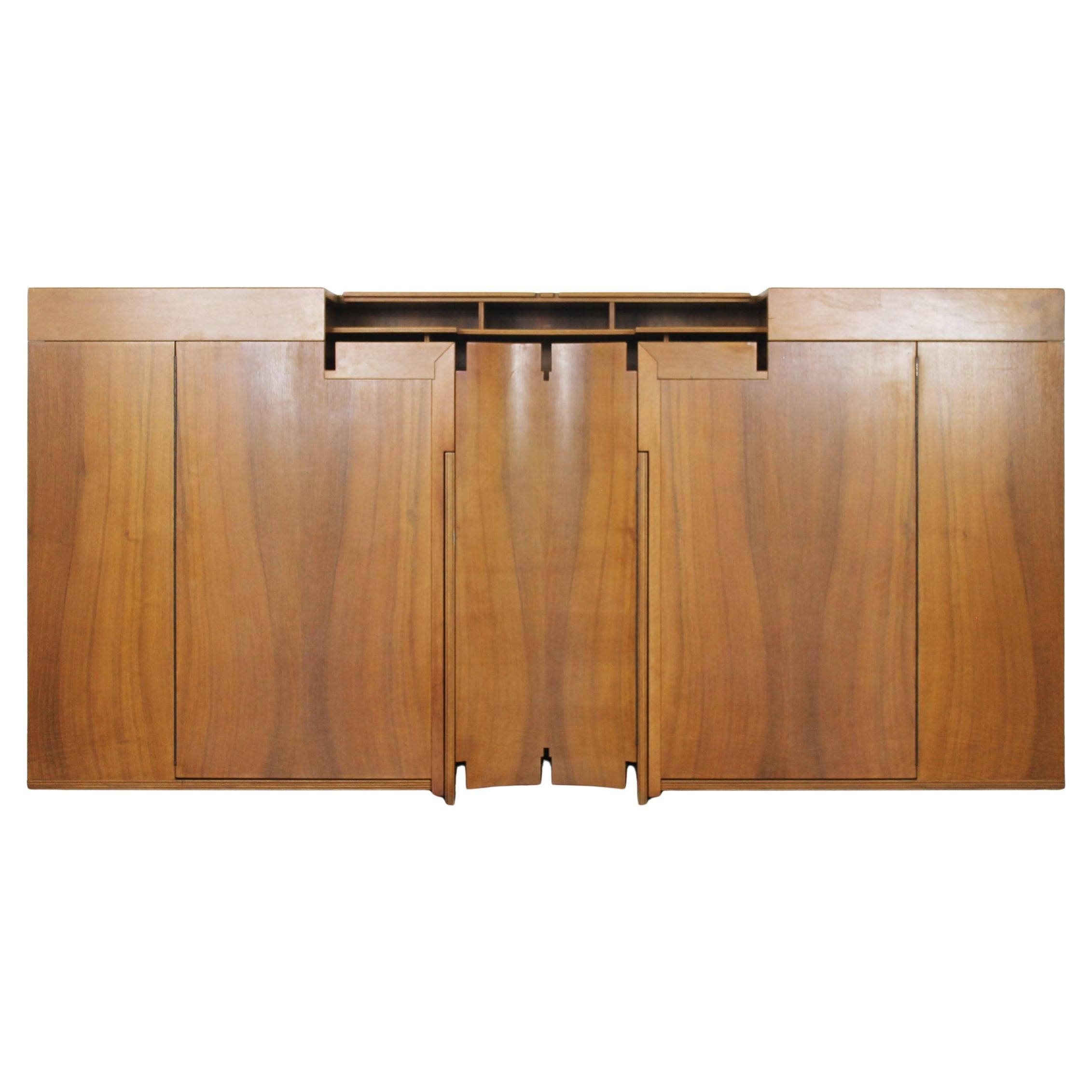 Franco Poli Sideboard from Scaligera Series in Walnut by Bernini 1980s For Sale