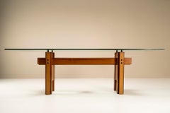 Franco Poli Table Cangrande en noyer pour Bernini, Italie, 1970