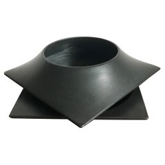 Franco Pozzi Italian Black Ceramic Centerpiece 1960s