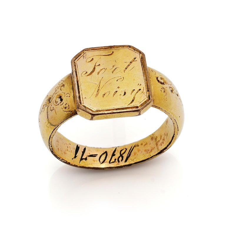 Franco Prussian War Brass Signet Ring with the Inscription 'Fort Noisy' For  Sale at 1stDibs | brann's signet ring, branns signet ring, franco ring