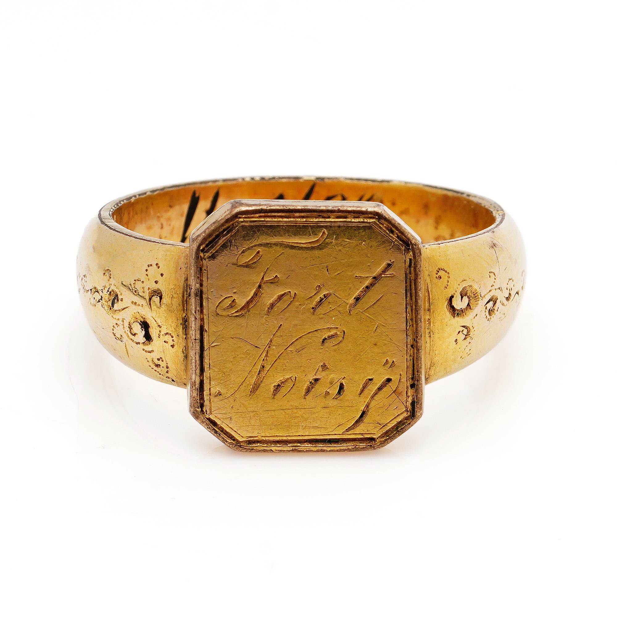 Franco Prussian War Brass Signet Ring with the Inscription 'Fort Noisy' For Sale 1